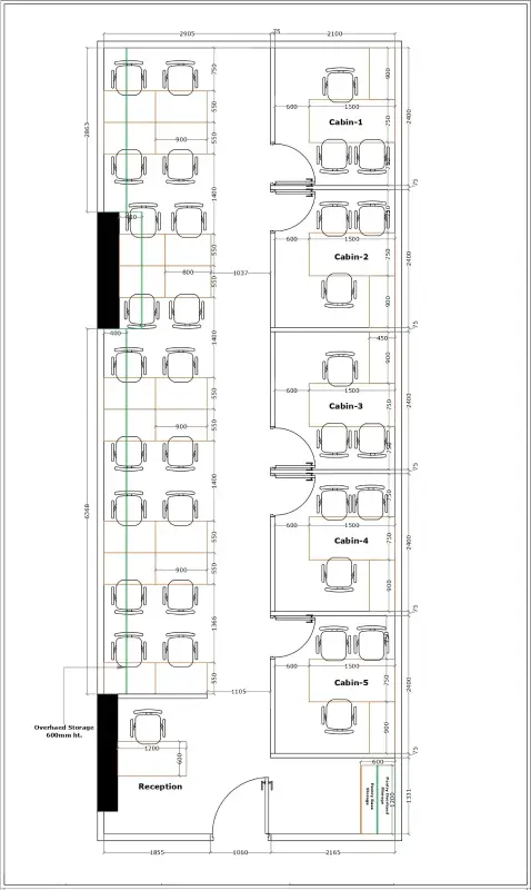 855 sq ft floor plan — office for sale/lease in Supertech Astralis Noida