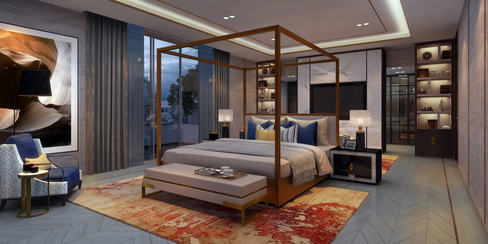 4 BHK luxury living room in ATS Knightsbridge Noida          