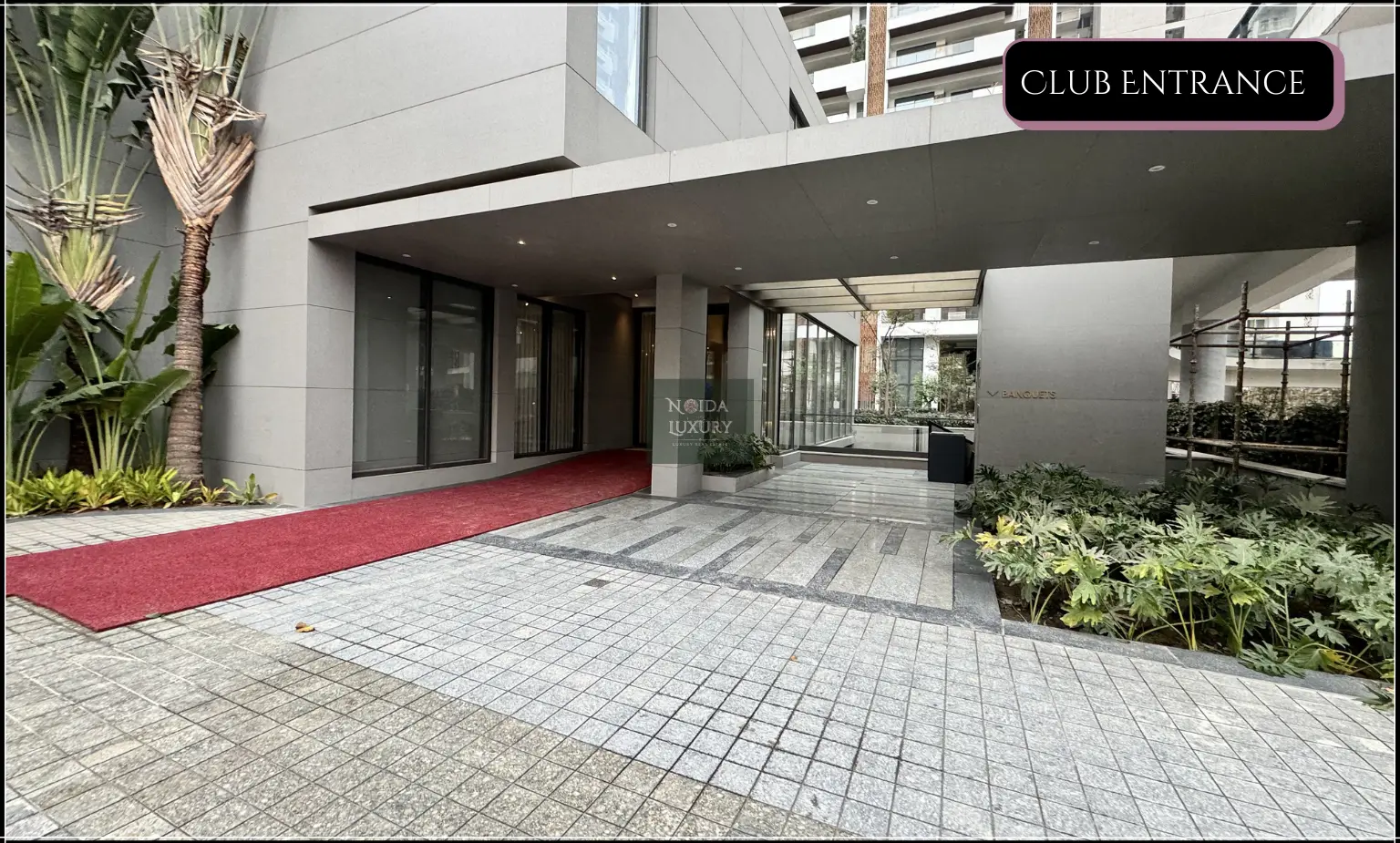 Club entrance amenities at County 107 luxury apartments in Sector 107 Noida