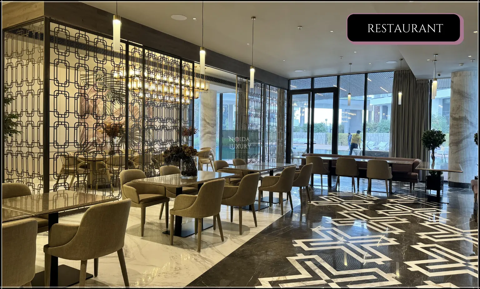 Luxury waiting lounge at County 107 Noida 