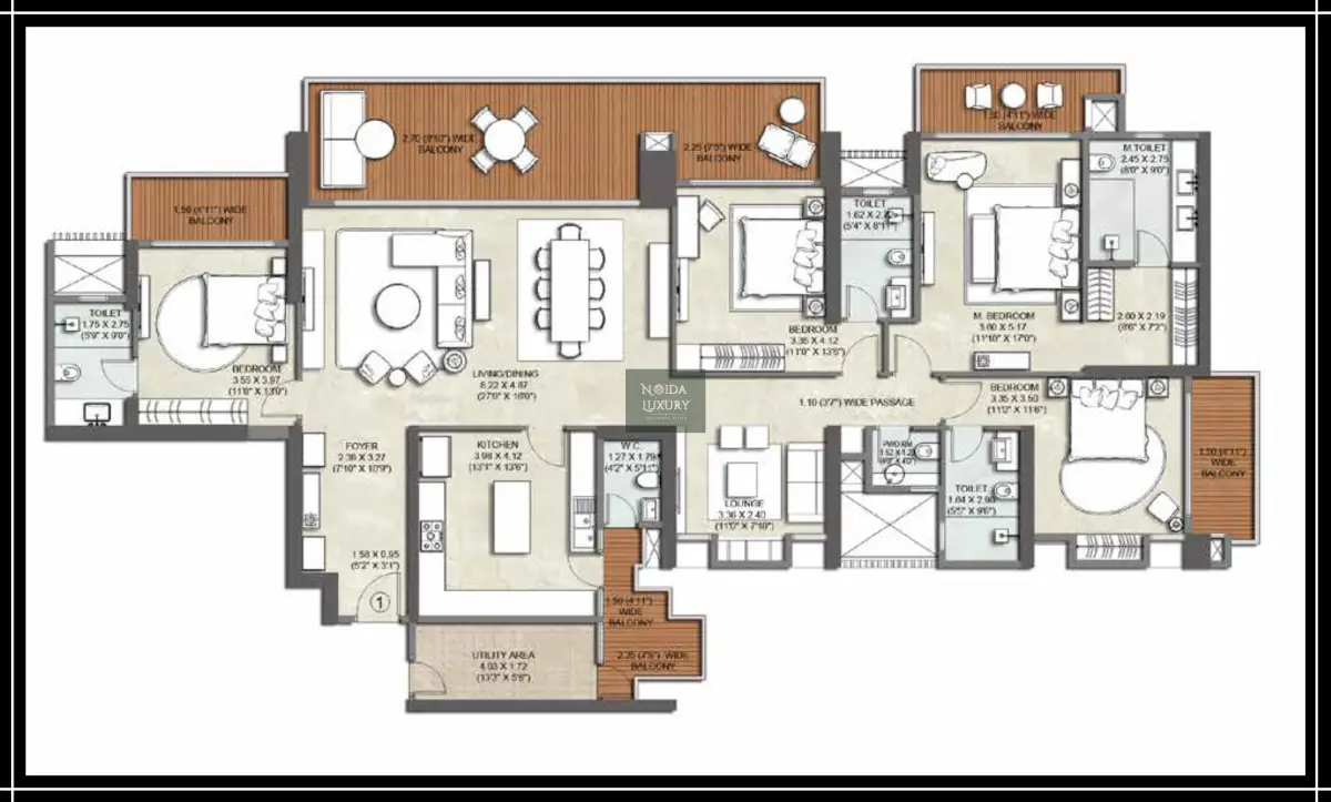 Kalpataru Vista 4BHK floor plan ultra luxury golf facing apartment in Jaypee Wish Town Noida