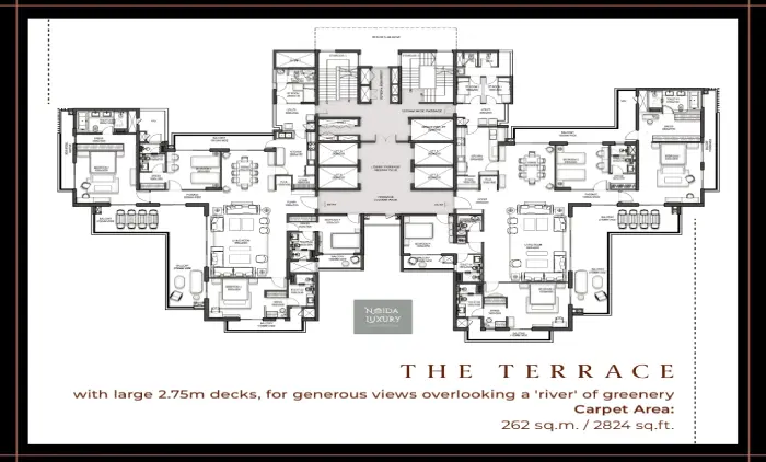 Max Estate 128 The Terrace floor plan layout Noida.