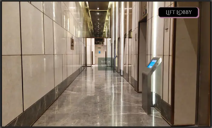 Lift lobby at Nova Residences tower, Supertech Supernova Noida Sector 94