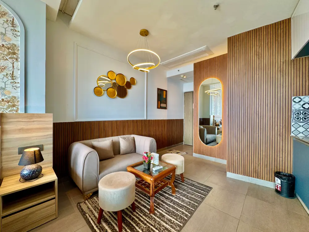 Eleve 31 premium bedroom interior with king bed at Supernova Spira Sector 94 Noida