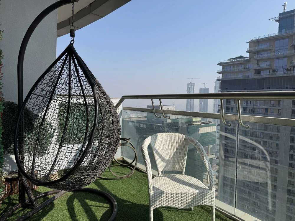 Balcony river view apartment in Supernova Spira Noida by MulberryHomes