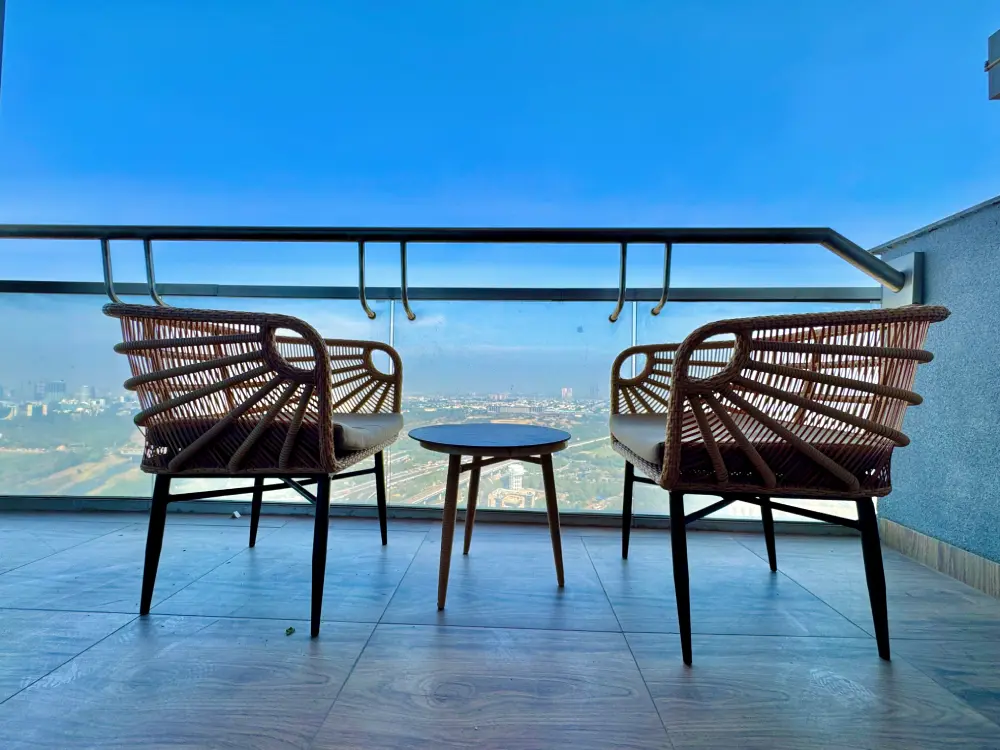 Panorama 32 balcony apartment with hanging chair, Supernova Spira Noida