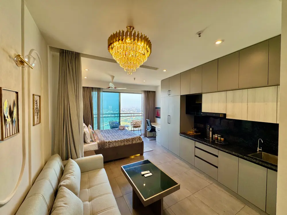 Panorama 32 apartment corridor interior Supernova Noida